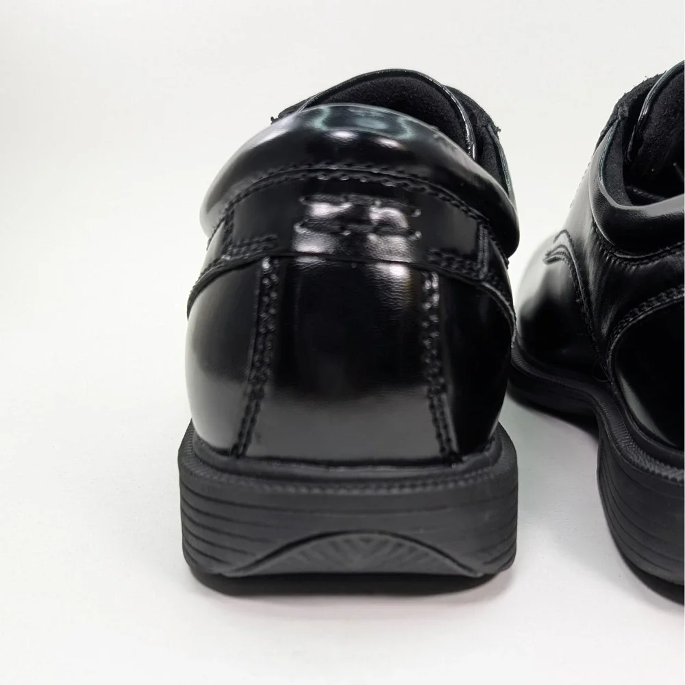 Nunn Bush Kore Baker Street Mens 9.5 Black Polished Plain Toe Oxford Dress Shoes